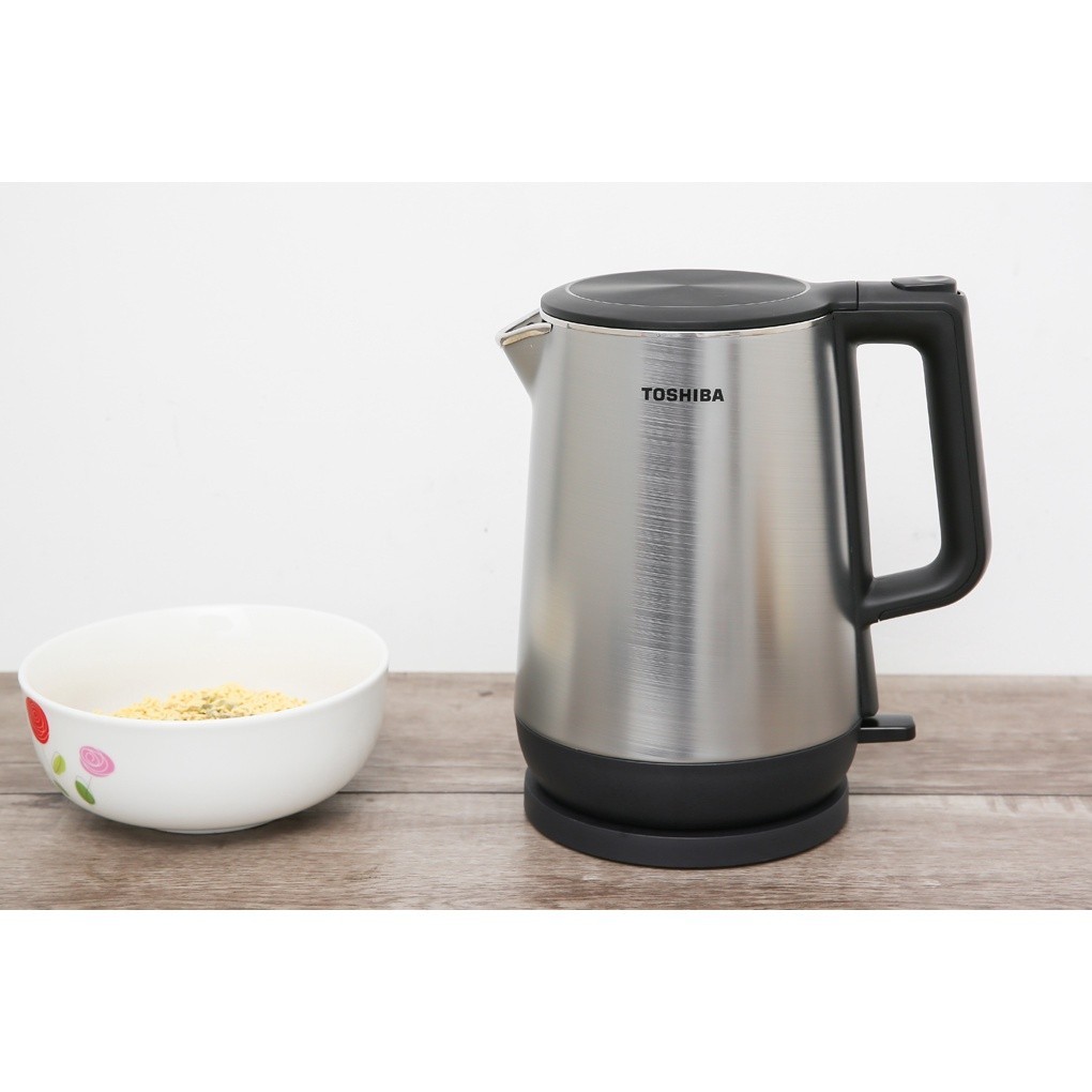 Ấm siêu tốc Toshiba KT-17DR1NV 1.7L - Thân vỏ 2 lớp cách nhiệt - Bảo hành chính hãng 12 tháng