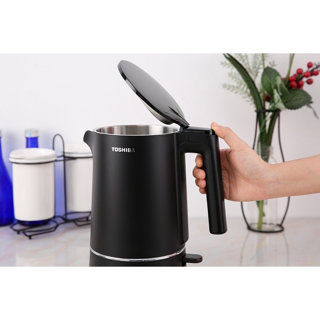 Ấm siêu tốc Toshiba KT-15DS1NV 1.5L - Thân vỏ 2 lớp cách nhiệt - Bảo hành hính hãng 12 tháng