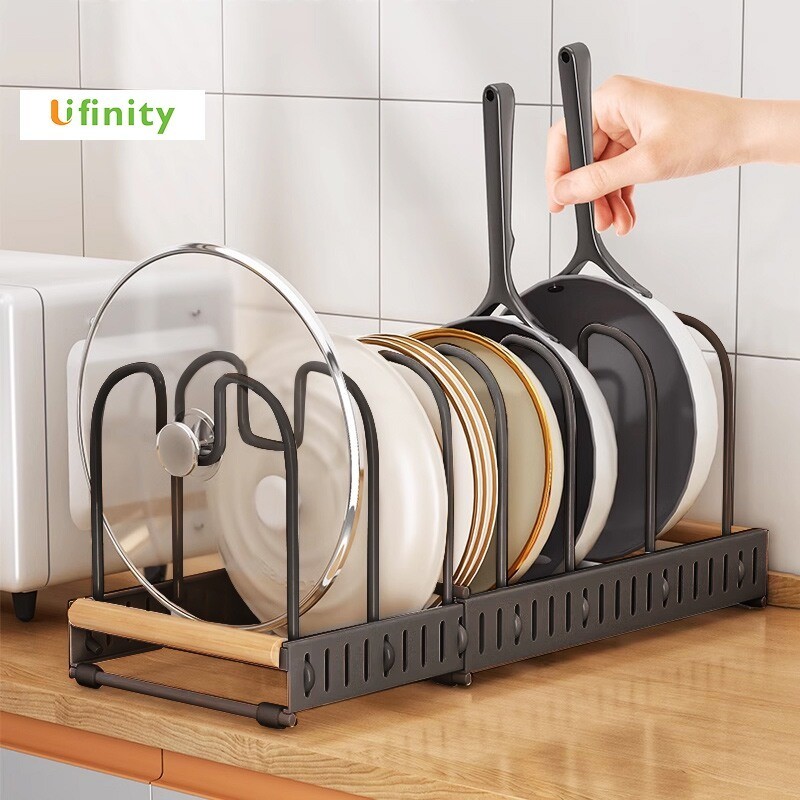 Lifinity Kệ Để Nồi Thép Carbon Điều Chỉnh Được Chiều Dài-Kệ Nhà Bếp Đa Năng Tiện Dụng