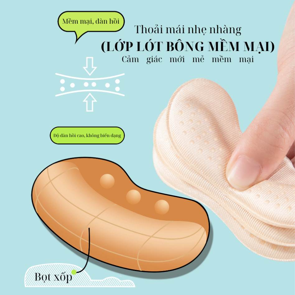 Ảnh Miếng Dán Gót Giày 4D MINSU M5515 Lót Đệm Có Hạt Silicon Bảo Vệ, Chống Trầy, Rớt Gót Chân,Giảm Size Giày Cao Gót Bị Rộng 2