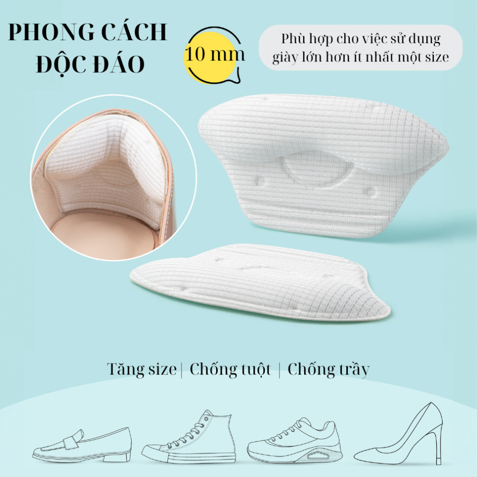 Ảnh Miếng Dán Lót Gót Giày Điều Chỉnh Kích Cỡ MINSU M5511 Thu Nhỏ Cho Giày Lớn, Chống Trượt và Ma Sát Gót Chân 1