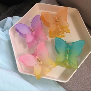 Kẹp tóc bươm bướm, kẹp tóc hình bướm nhựa nhám màu Gradient, kẹp tóc dễ thương phong cách Hàn Quốc