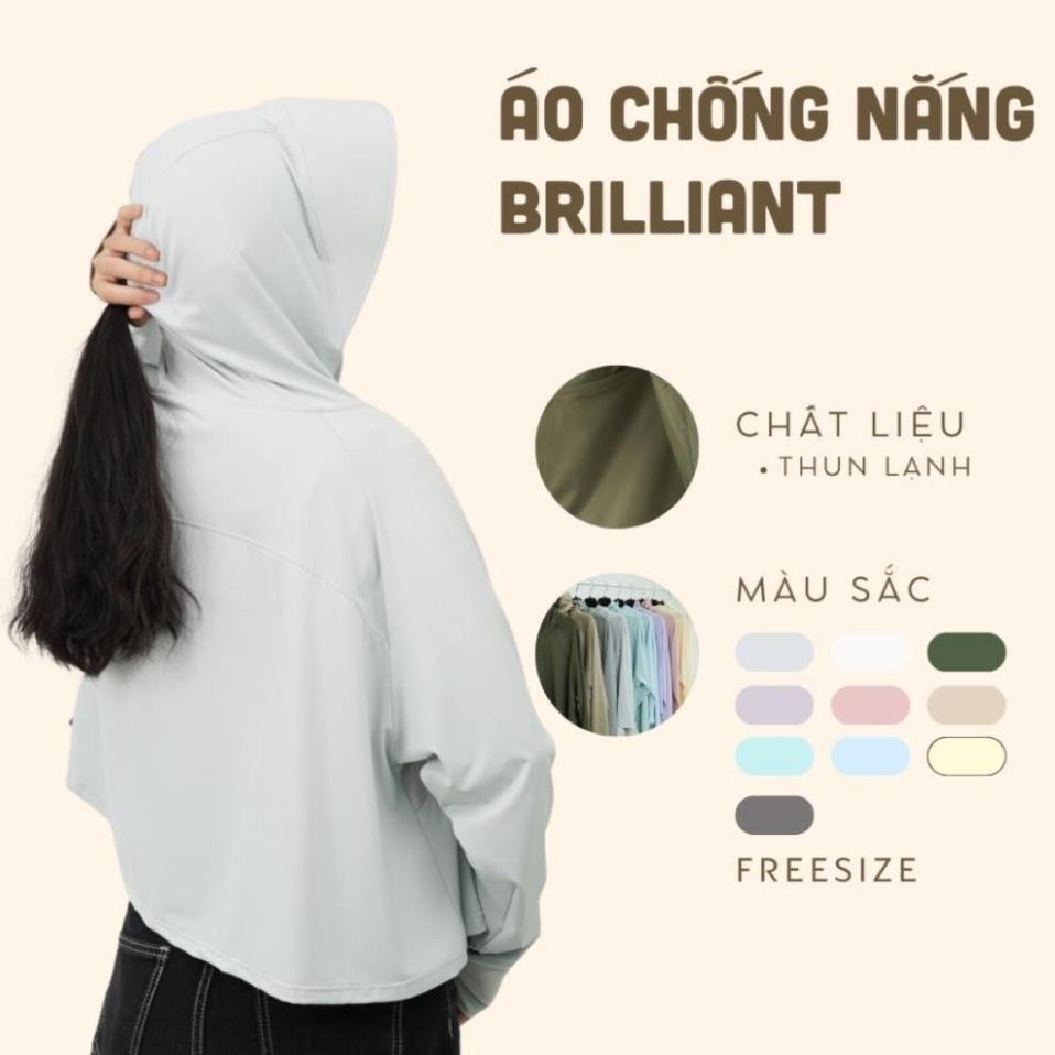 Áo chống nắng nữ croptop chống tia cực tím UPF 50+ chống tia UV chất lụa nhẹ mát lạnh rộng - XMTTONL