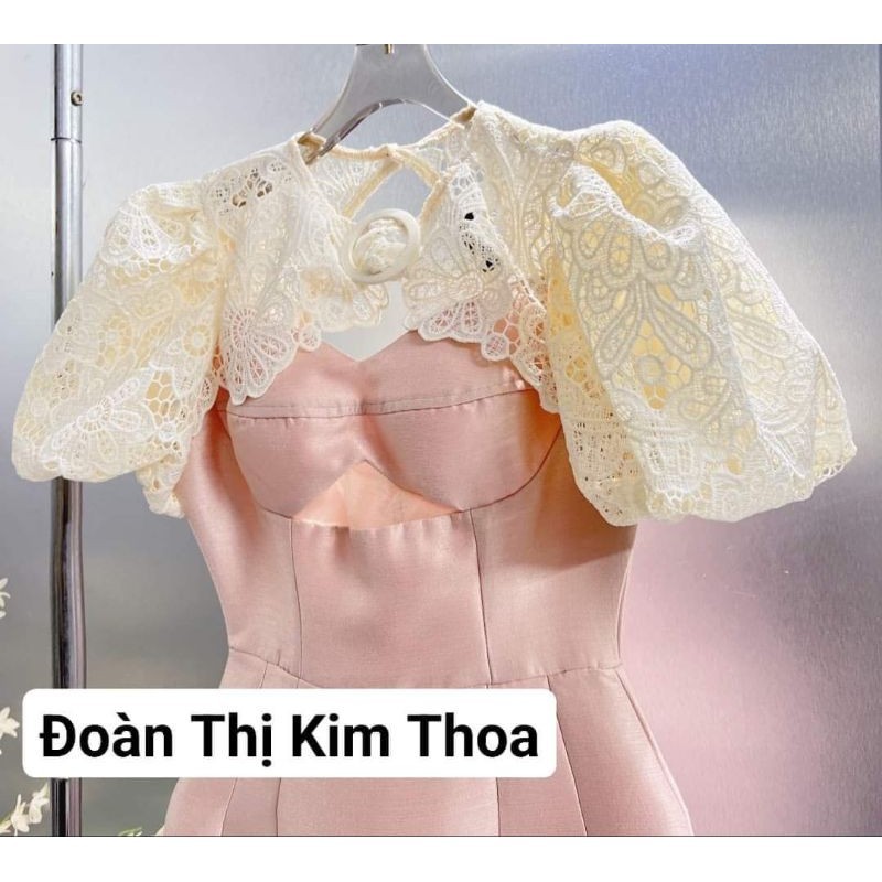Váy body hồng phối ren 3D – thiết kế cao cấp Kim Thoa Design | Kèm ảnh thật khách