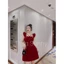 Váy Nhung Đỏ Hồ Điệp Kim Thoa Design kèm Feedback Khách