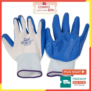 SET 20, 10 ĐÔI Găng Tay Lao Động Phủ Sơn Xanh Dùng trong Cơ Khí Xây Dựng An Toàn Bảo Hộ Cho Người Lao Động