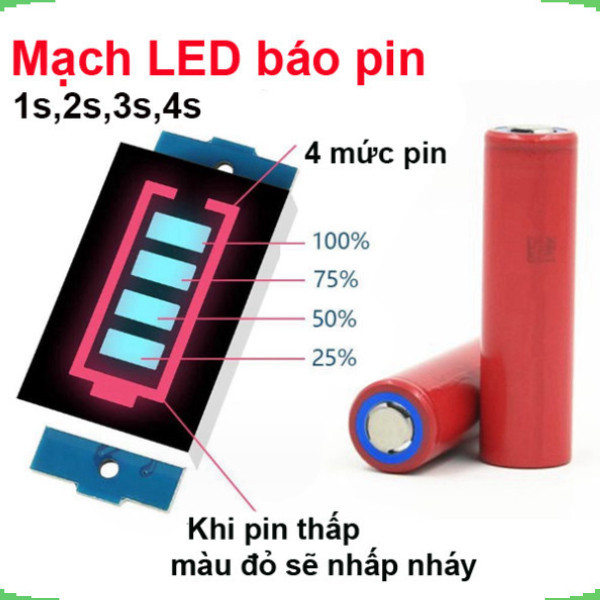 Mạch Led báo mức Pin, báo dung lượng pin Lithium 18650