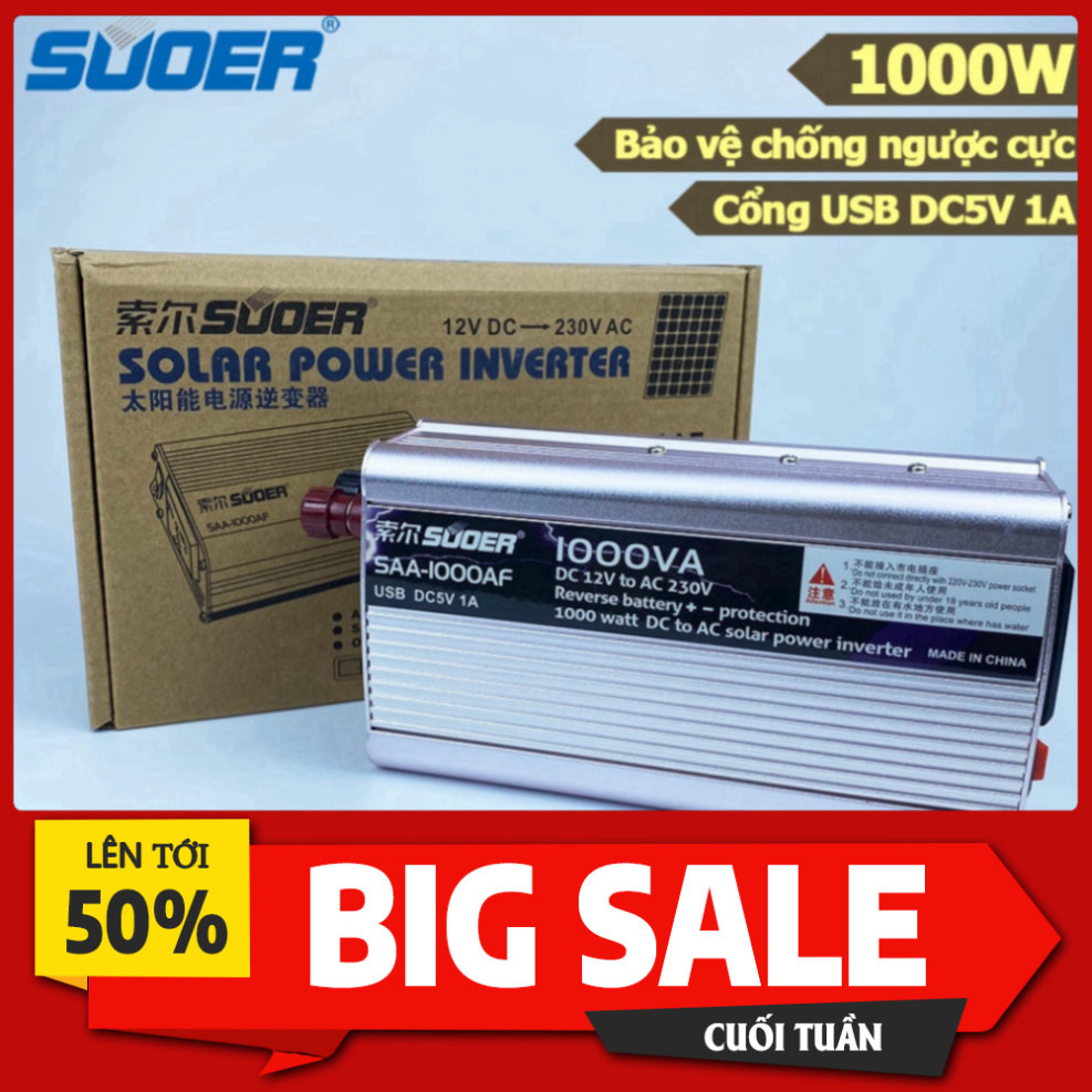 Bộ Inverter SUOER 12V 1200W SAA-1200AF Kích Điện Sin Chuẩn Bỏa Hành 2 ...