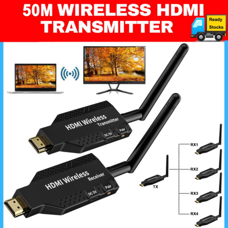 HDMI không dây 50m (MHB) cắm vào là chạy 1TX to 4RX .