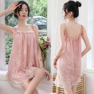 Váy Ngủ Công Chúa Sexy hai dây phối Ren Gợi Cảm Quyến Rũ DN57 Đồ Ngủ Thức Cuốn Hút (Tặng Kèm Đồ Lót)