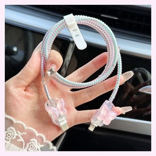 [Hồ Điệp Viền Sóng] Bộ phụ kiện bảo vệ củ sạc và cáp sạc cho iphone PD18/20W bằng silicon cao cấp RABBI