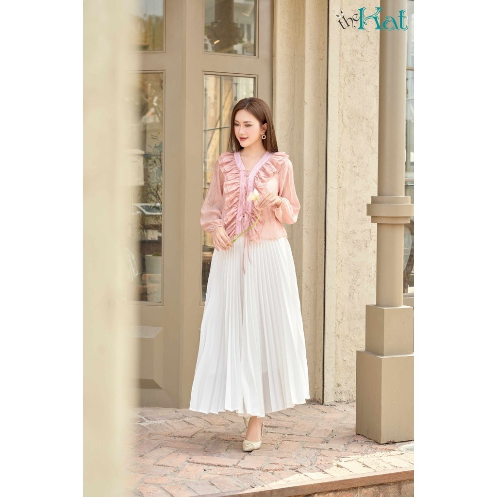 Áo Cloudy The Kat House, vải tơ mỏng, dài tay, tôn dáng, xinh xắn dễ thương