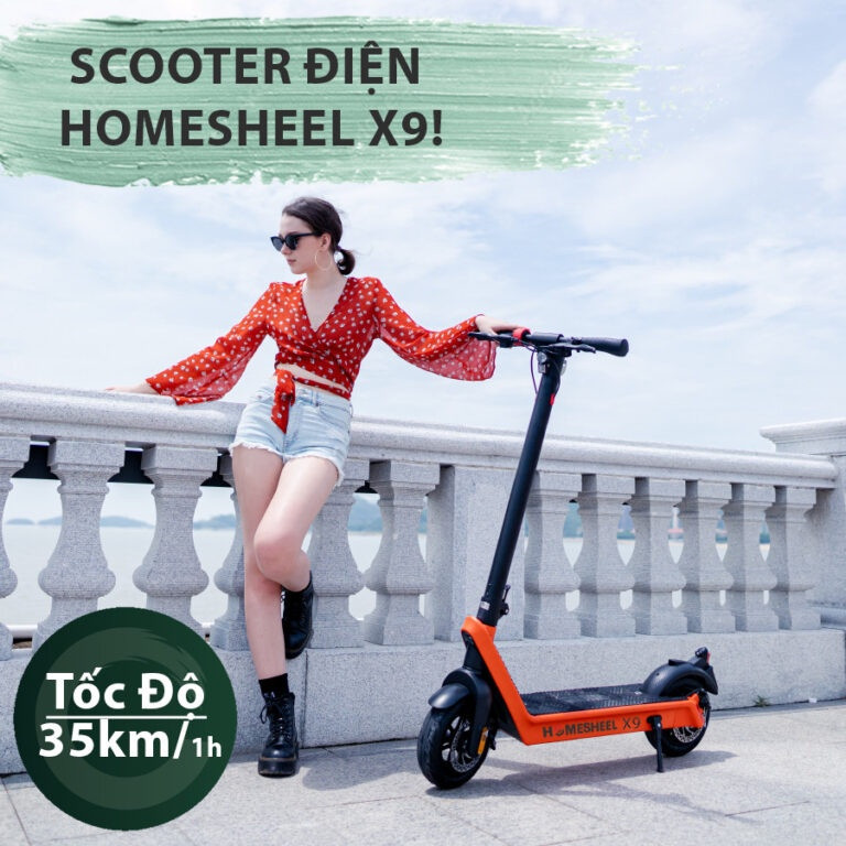Xe Scooter điện HOMESHEEL X9 PLus bảo hành 24 Tháng