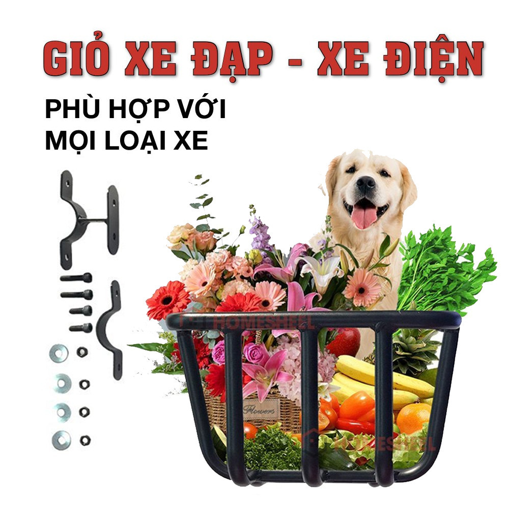 Giỏ xe đạp điện, rổ xe đạp homesheel. phù hợp với mọi loại xe, sơn tĩnh điện cao cấp