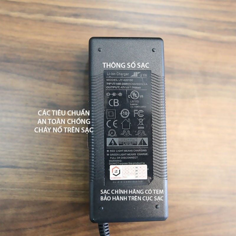 Sạc xe điện cân bằng 36V-42V Homesheel, sạc nhanh, phù hợp với mọi loại xe điện