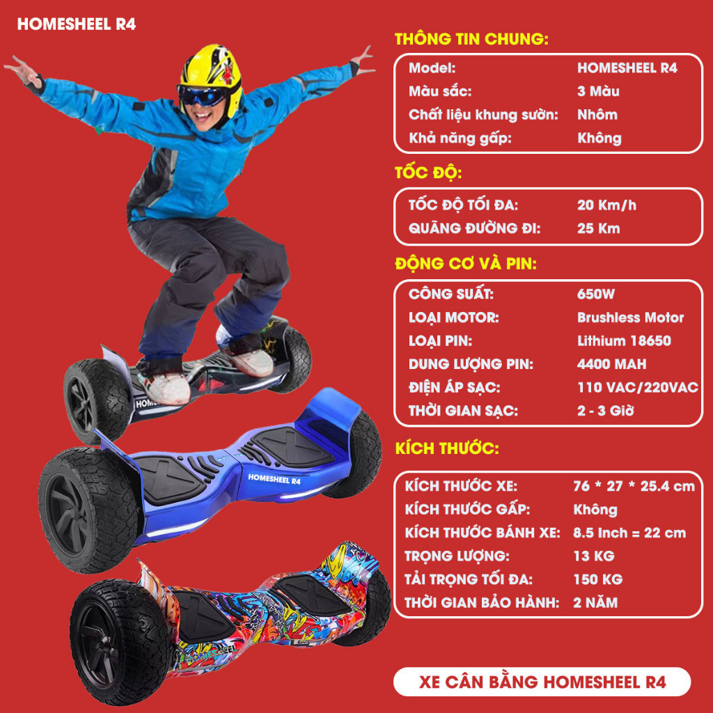 Xe điện cân bằng Homesheel R4 mới nhất năm nay ( chính hãng homesheel)