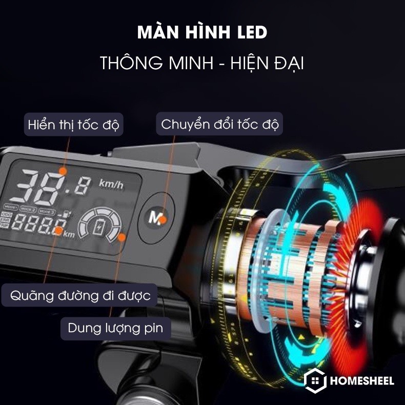 Xe đạp điện gấp gọn thế hệ mới ra mắt HOMESHEEL T5S PLUS ( Xanh dương) (new)
