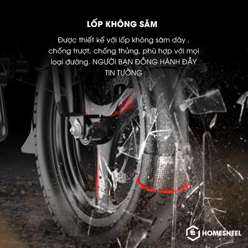 Xe đạp điện gấp gọn thế hệ mới ra mắt HOMESHEEL T5S PLUS ( Xanh dương) (new)