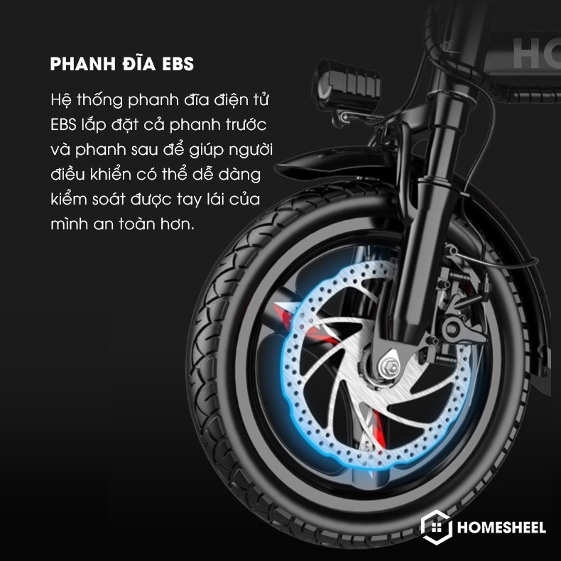 Xe đạp điện gấp gọn thế hệ mới ra mắt HOMESHEEL T5S PLUS ( Xanh dương) (new)