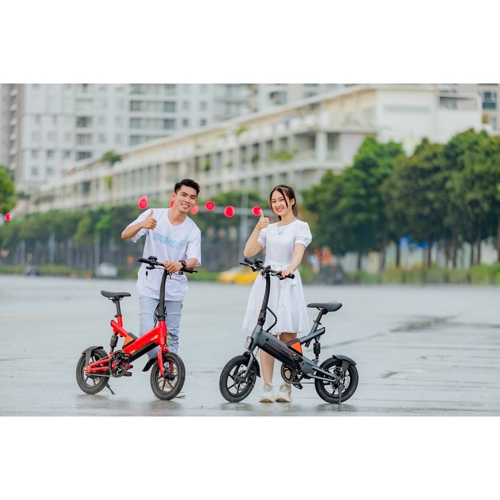 Xe đạp điện gấp Homesheel T6 dành cho học sinh, xe đạp điện mini mới nhất năm nay, bảo hành 2 năm