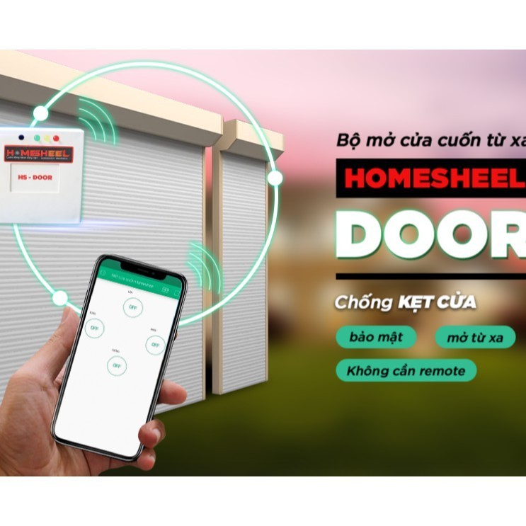 Bộ điều khiển cửa cuốn từ xa thông minh bằng điện thoại HOMESHEEL door