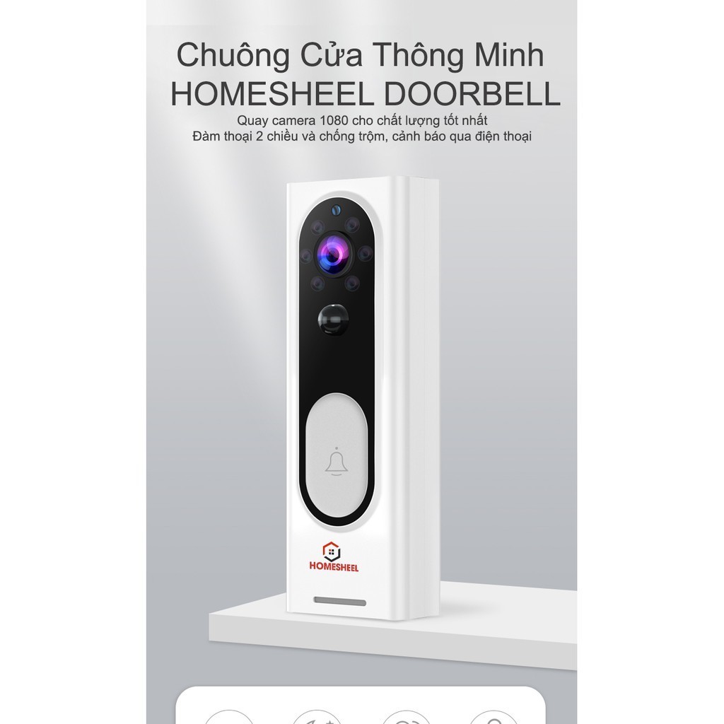 Chuông cửa Camera Smart Homesheel Doorbell M13 - Hàng chính hãng