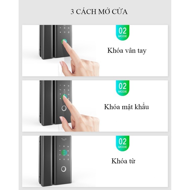 Khóa cửa vân tay thông minh dành cho cửa kính Homesheel G1 (USA)_Chính hãng