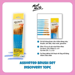 [Hỏa tốc HCM] Bộ Cọ Mới Mont Marte - Assorted Brush Set Mont Marte - Nhiều Đầu Cọ Khác Nhau
