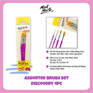 [Hỏa tốc HCM] Bộ Cọ Mới Mont Marte - Assorted Brush Set Mont Marte - Nhiều Đầu Cọ Khác Nhau