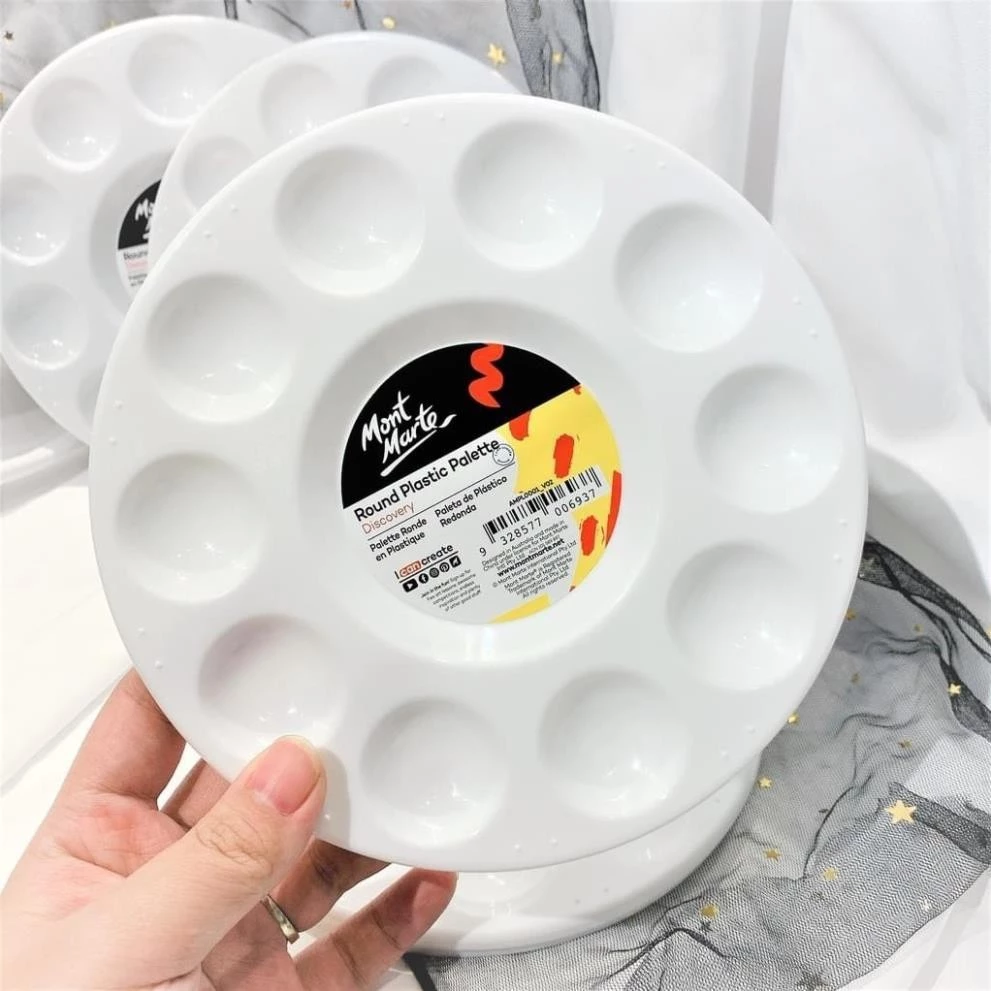 [Hỏa tốc HCM] Khay Pha Màu Mont Marte Palette Các Loại - Chất Liệu Nhôm/Nhựa/Gỗ