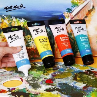 [Hỏa tốc HCM] Tuýp Màu Lẻ Acrylic Signature 75ml Mont Marte Cao Cấp - Vẽ Trên Mọi Chất Liệu Bề Mặt