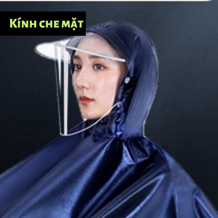 Áo mưa choàng đi xe máy 1 người và 2 người che phủ toàn thân kèm kính chắn mưa tiện lợi [ Hàng việt nam chất lượng cao ] - ảnh 2