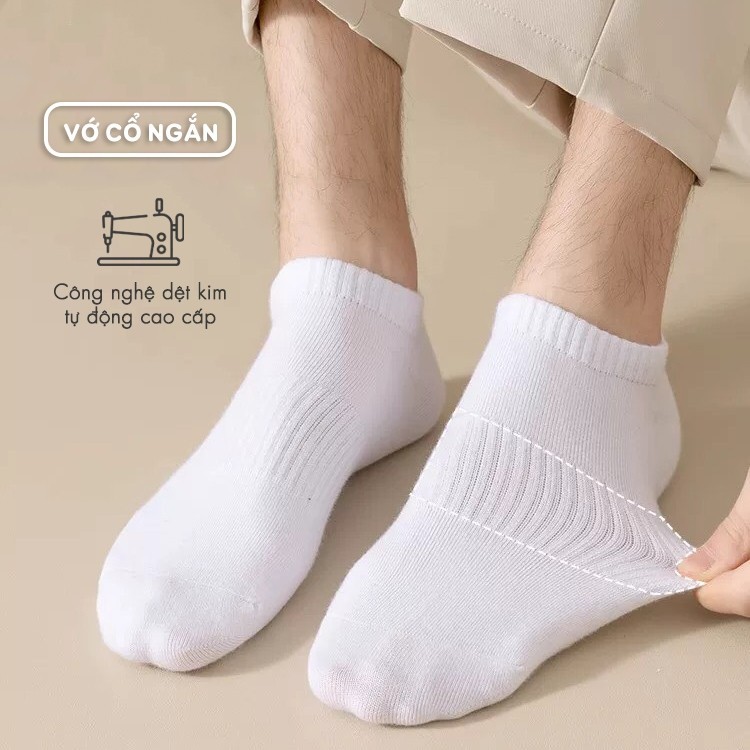 Tất nam nữ đen trắng dễ mix đồ, vớ cotton co giãn 4 chiều chống hôi chân - Hot Store | BigBuy360 - bigbuy360.vn