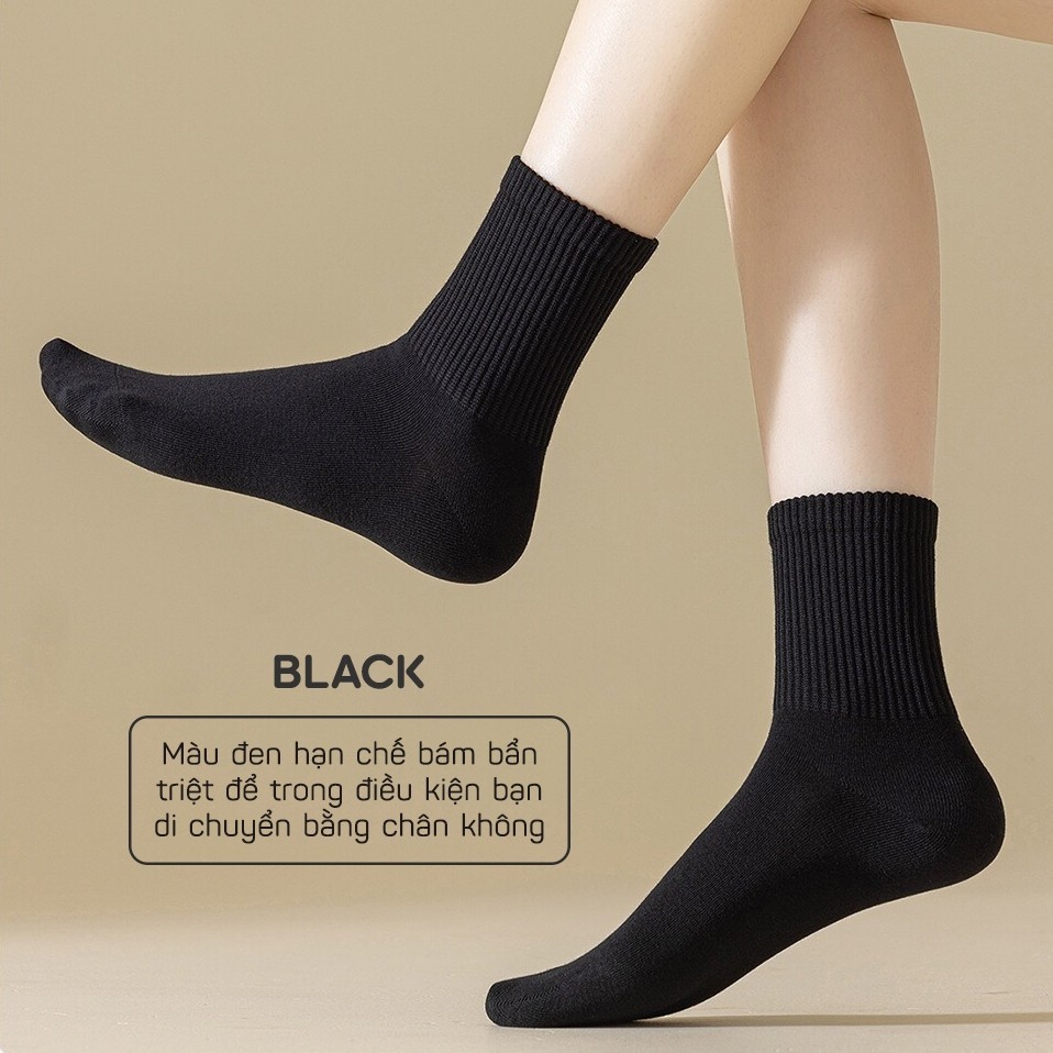 Tất nam nữ đen trắng dễ mix đồ, vớ cotton co giãn 4 chiều chống hôi chân - Hot Store | BigBuy360 - bigbuy360.vn