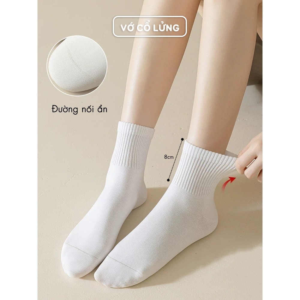 Tất nam nữ đen trắng dễ mix đồ, vớ cotton co giãn 4 chiều chống hôi chân - Hot Store | BigBuy360 - bigbuy360.vn