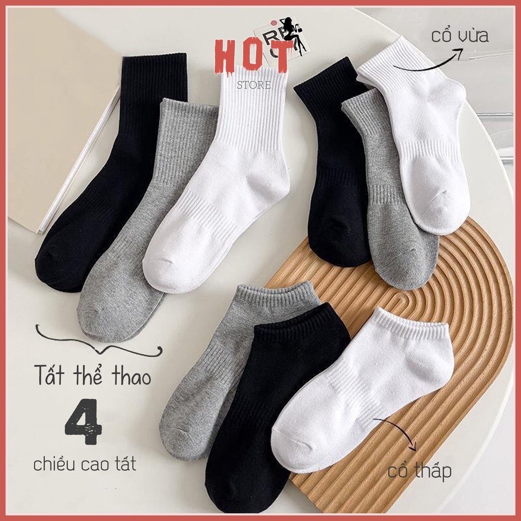 Tất vớ nam nữ phong cách thể thao dễ phối mix đồ, 4 chiều cao khác nhau – Hot Store