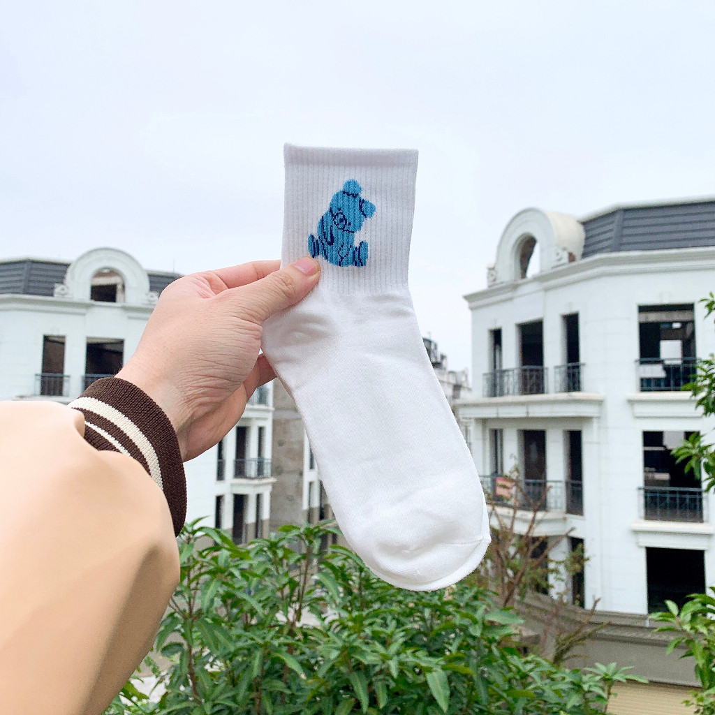 Tất cổ cao nữ set 5 đôi họa tiết cute, vớ nữ chất liệu vải cotton co ...