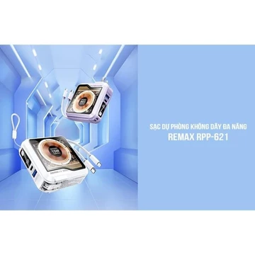 Sạc Dự Phòng Không Dây Remax RPP-621 10.000mAh- Sạc Siêu Nhanh,Sạc Không Dây,Sạc Được Nhiều Thiết Bị