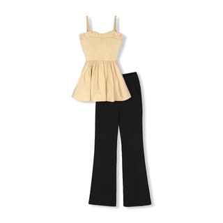 Set Nữ Camitop Flare Pants , Chất Vải Áo xi cotton lót lụa , Quần tuyết mưa Thoải Mái, WSB043 SOME HOW STORE