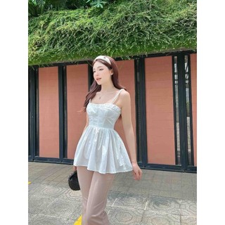 Set Nữ Camitop Flare Pants , Chất Vải Áo xi cotton lót lụa , Quần tuyết mưa Thoải Mái, WSB043 SOME HOW STORE