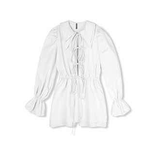Đầm Nữ Ngắn Long Pump Sleeves Front String , Chất Vải Kaki Cotton Thoải Mái, WDN066 SOME HOW STORE