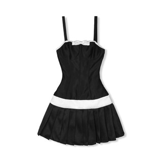 Đầm Ngắn Nữ Bowtie Loose Pleat , Chất Vải Tafta Xước Thoải Mái , WDN059 SOME HOW STORE