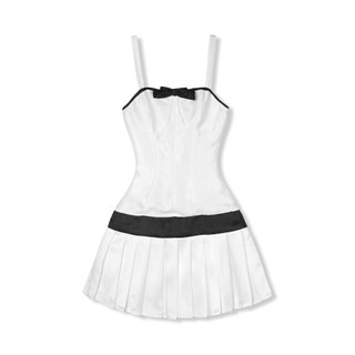 Đầm Ngắn Nữ Bowtie Loose Pleat , Chất Vải Tafta Xước Thoải Mái , WDN059 SOME HOW STORE