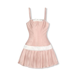 Đầm Ngắn Nữ Bowtie Loose Pleat , Chất Vải Tafta Xước Thoải Mái , WDN059 SOME HOW STORE
