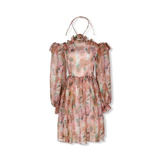 Đầm Nữ Ngắn Long Sleeves Flower , Chất Chiffon Hoa Thoải Mái , WDN034  SOME HOW STORE
