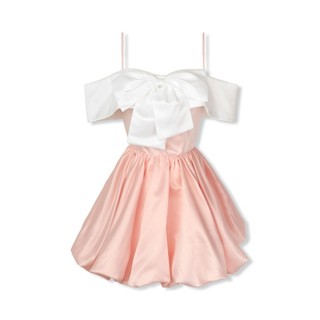 Đầm Nữ Ngắn Strapless Bowtie Chest , Chất Vải Phi Tafta Thoải Mái , WDN070 SOME HOW STORE