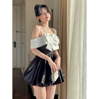 Đầm Nữ Ngắn Strapless Bowtie Chest , Chất Vải Phi Tafta Thoải Mái , WDN070 SOME HOW STORE