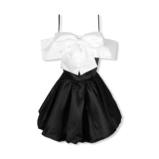 Đầm Nữ Ngắn Strapless Bowtie Chest , Chất Vải Phi Tafta Thoải Mái , WDN070 SOME HOW STORE