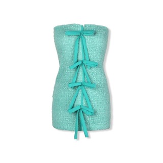 Áo Nữ Tube Bowtie Chain , Chất Vải Xốp Nhún Thoải Mái , WKI026 SOME HOW STORE
