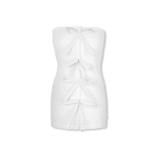 Áo Nữ Tube Bowtie Chain , Chất Vải Xốp Nhún Thoải Mái , WKI026 SOME HOW STORE